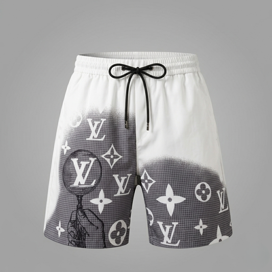 Costume da Bagno Airbrush Monogram Bianco/Nero