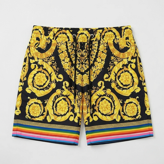 Costume da Bagno Stampa Barocco Rainbow Nero