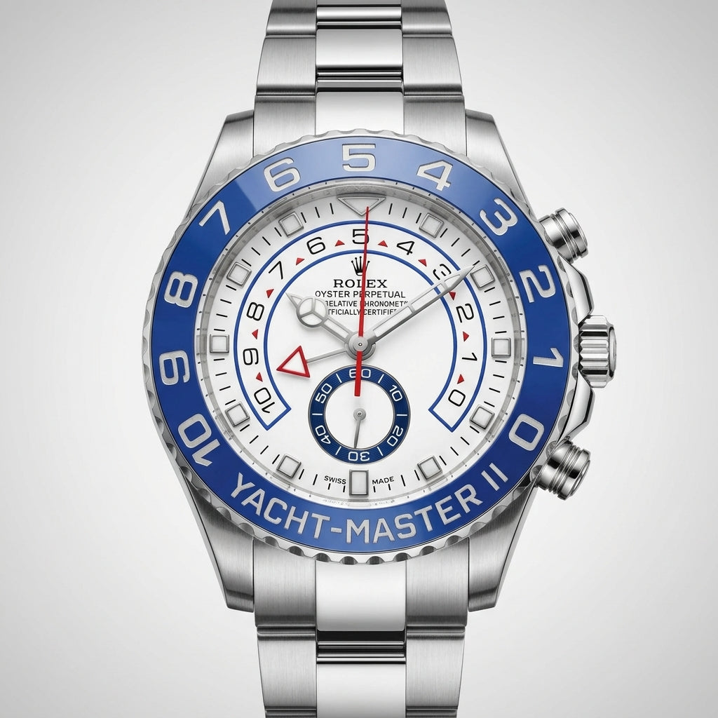 Yacht-Master II Stainless Steel – White Dial with Blue Cerachrom Bezel