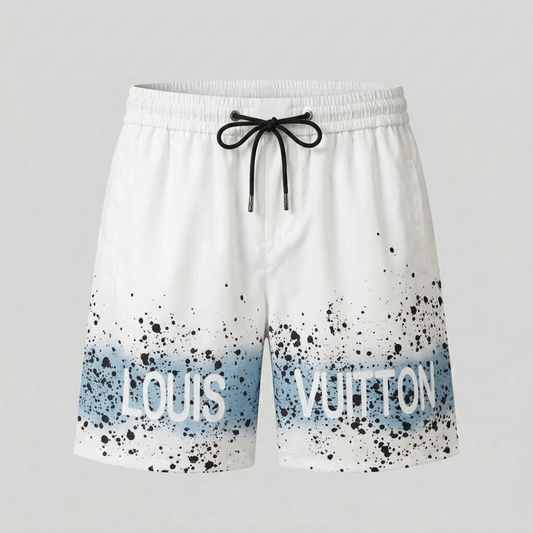 Costume da Bagno Paint Splatter Band Bianco/Avio