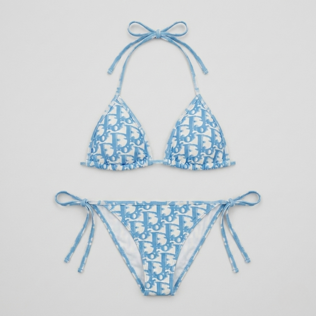 Bikini Motivo Oblique Azzurro