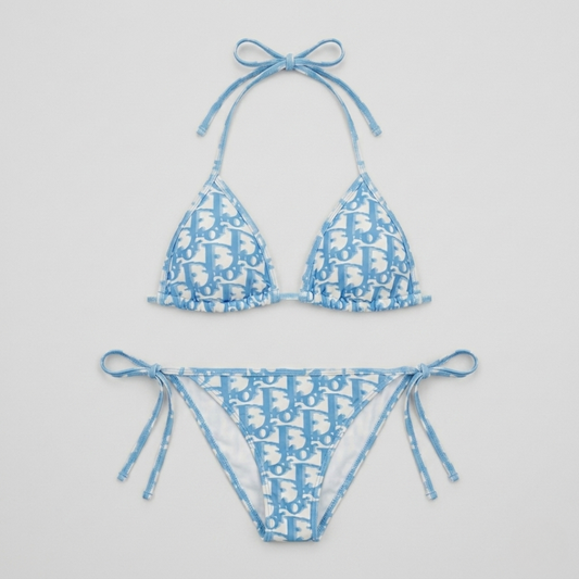Bikini Motivo Oblique Azzurro
