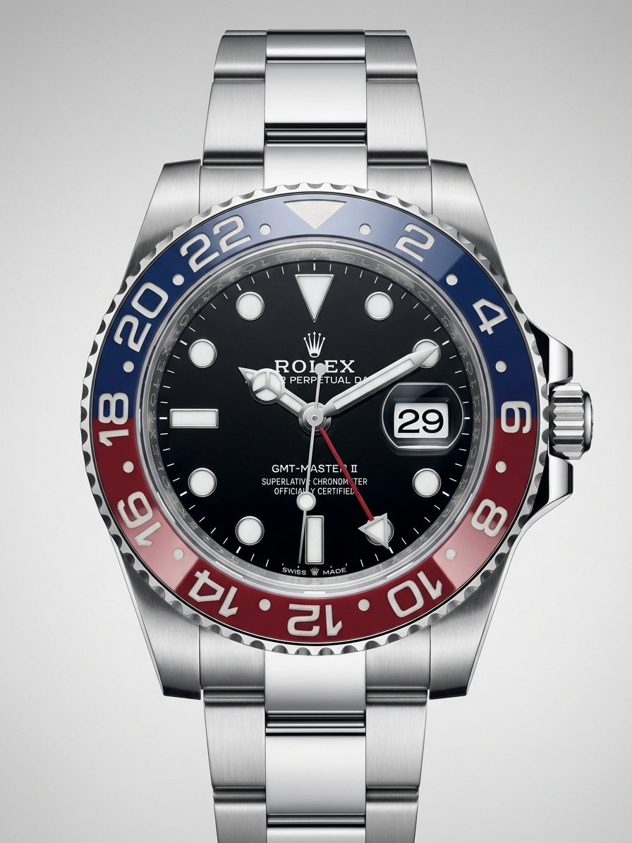 GMT-Master II Steel – Black Dial with Blue and Red Pepsi Bezel