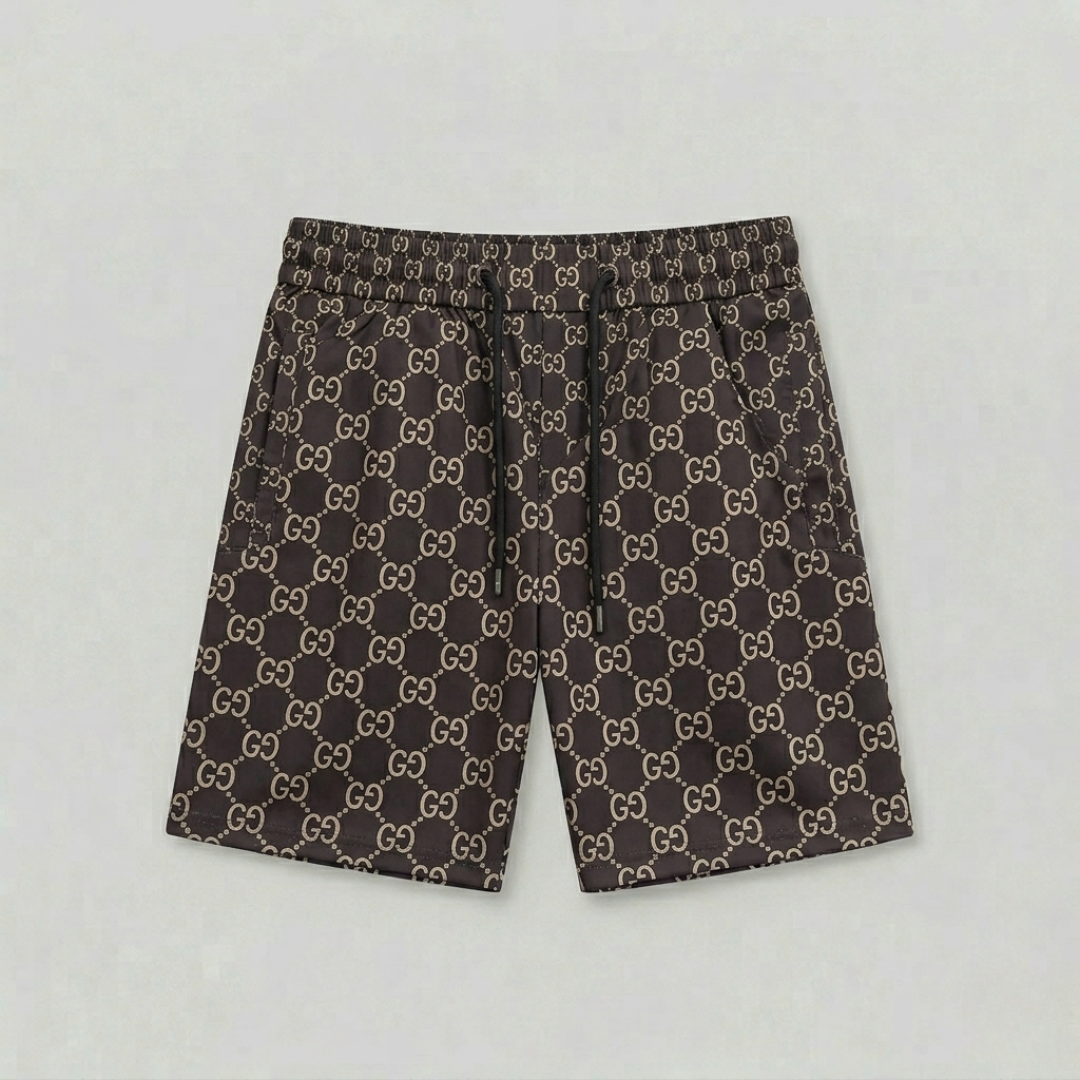 Costume da Bagno Stampa Monogram Marrone Scuro