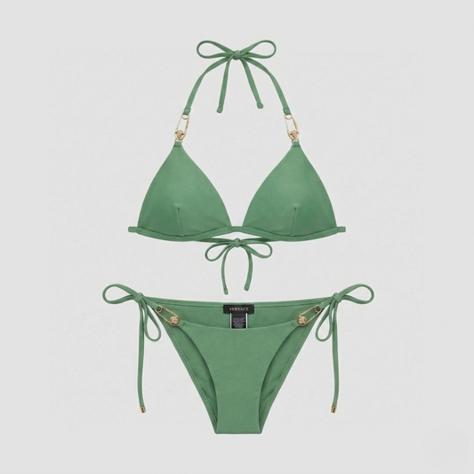 Costume da Bagno Bikini Triangolo Safety Pin Verde