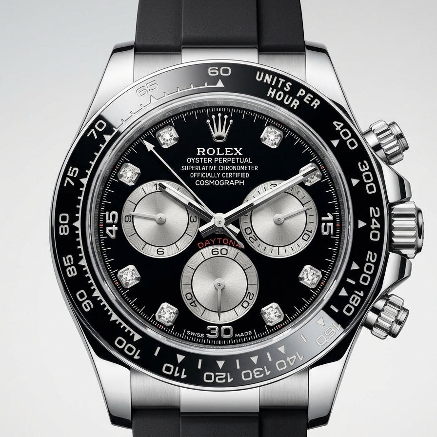 Cosmograph Daytona Stainless Steel – Black Dial with Diamond Hour Markers