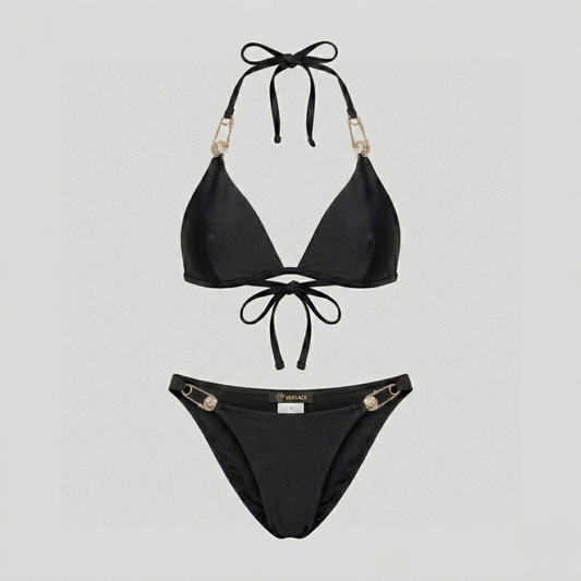 Costume da Bagno Bikini Triangolo Safety Pin Nero