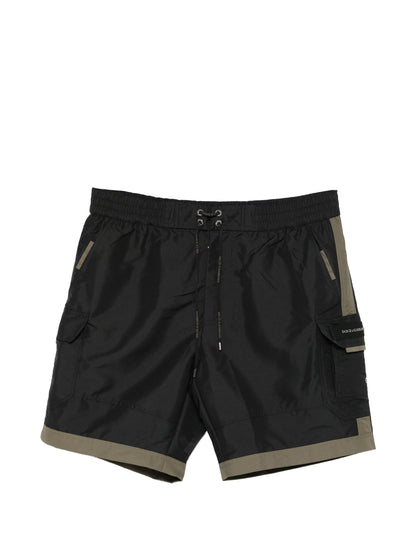 Pantaloncini da bagno con chiusura a zip e dettaglio