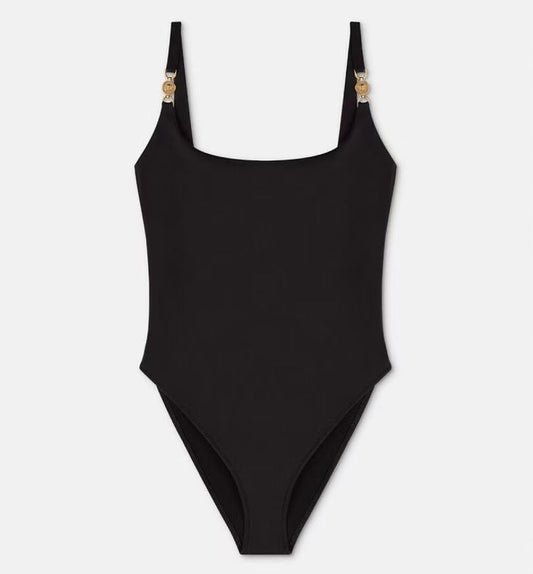 Costume da Bagno Intero con Spalline Medusa Nero