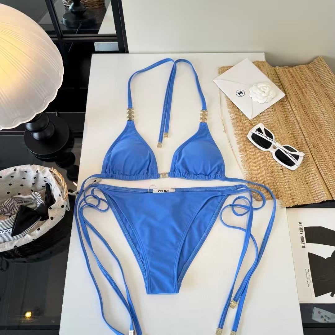 Bikini Set Triomphe Azzurro Chiusura Oro