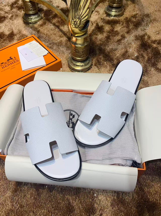 Men's Izmir sandals in white Epsom leather