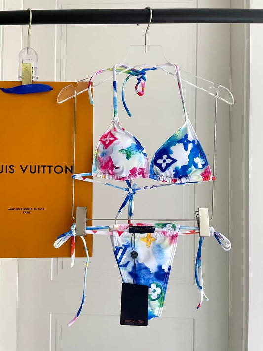 Bikini Watercolor Monogram Multicolore