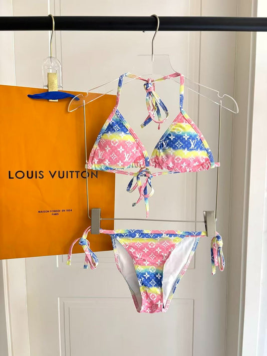 Bikini Tie Dye Monogram Stripe Multicolore