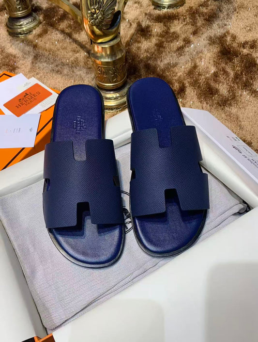 Men's Izmir sandals in blue Epsom leather