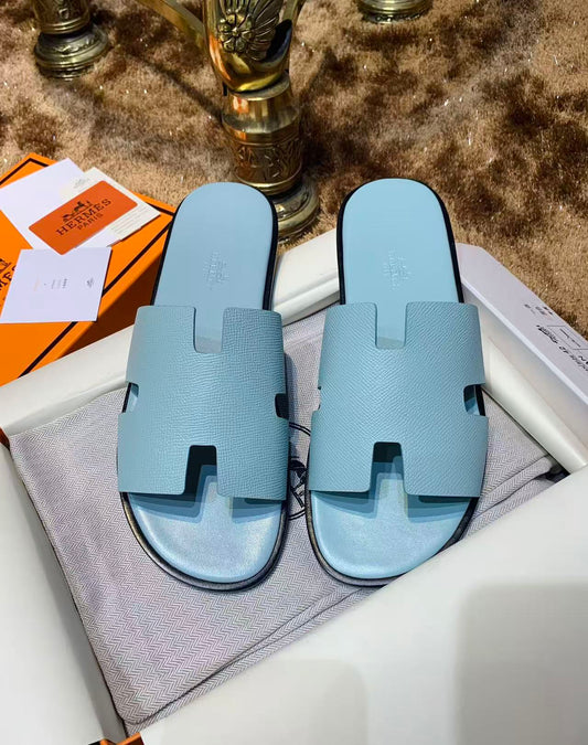 Men's Izmir sandals in light blue Epsom leather