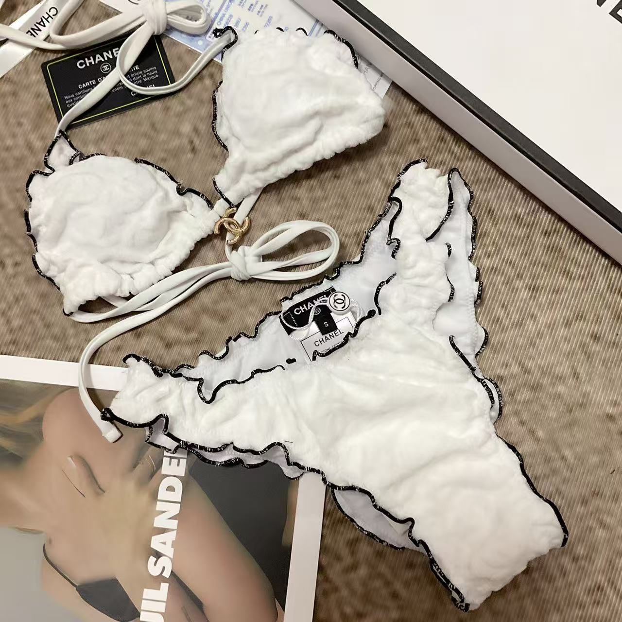 Bikini Set Arricciato Bianco