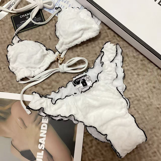Bikini Set Arricciato Bianco