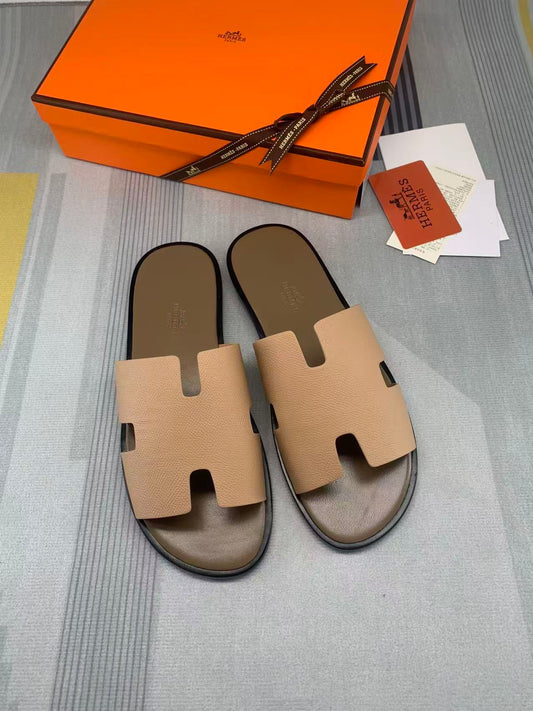 Men's Izmir sandals in Epsom sand-colored leather