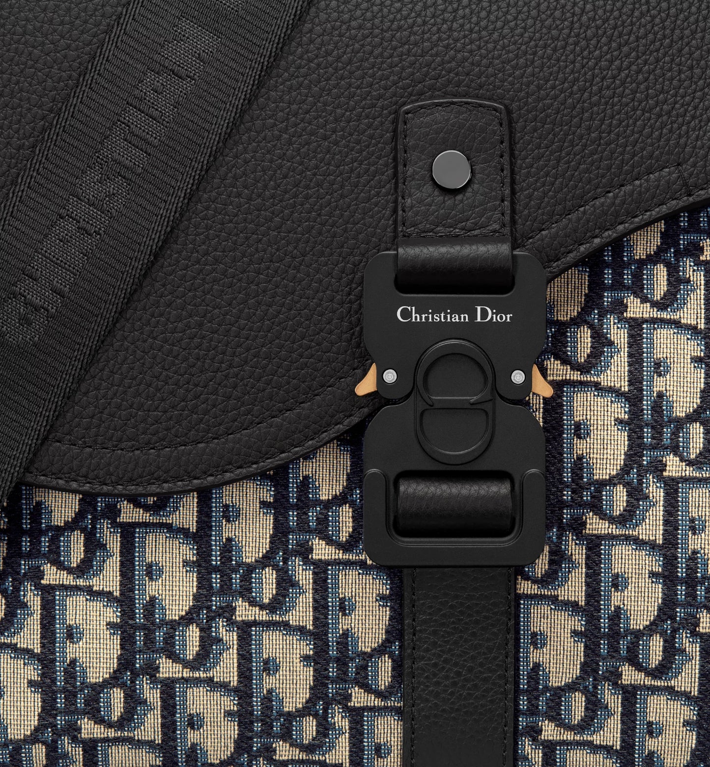 Borsa a tracolla Saddle con pattina Oblique beige e nero