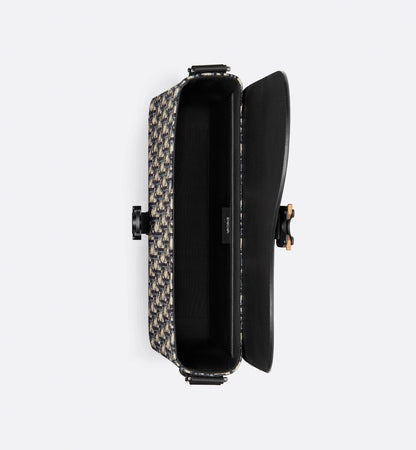 Borsa a tracolla Saddle con pattina Oblique beige e nero