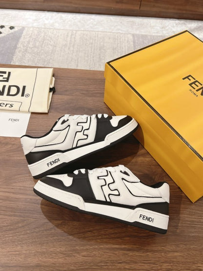 Black leather Match sneakers with white leather details