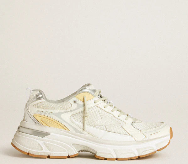 Lightstar in white leather and mesh with distressed white star