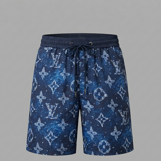 Costume da Bagno Denim Print Monogram Blu Indigo