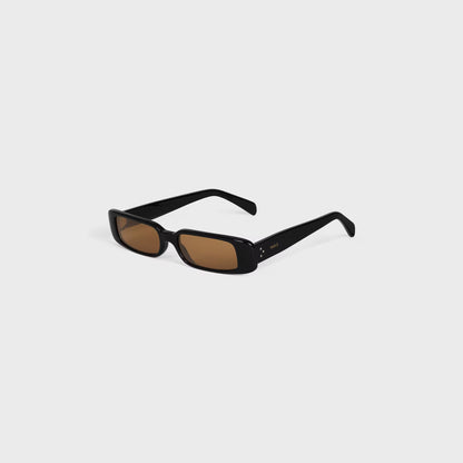 Occhiali da sole rettangolari S343 in acetato nero donna