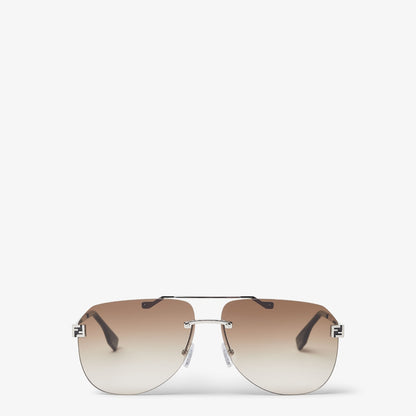 Sky Men's Palladium-Colored Metal Pilot Sunglasses