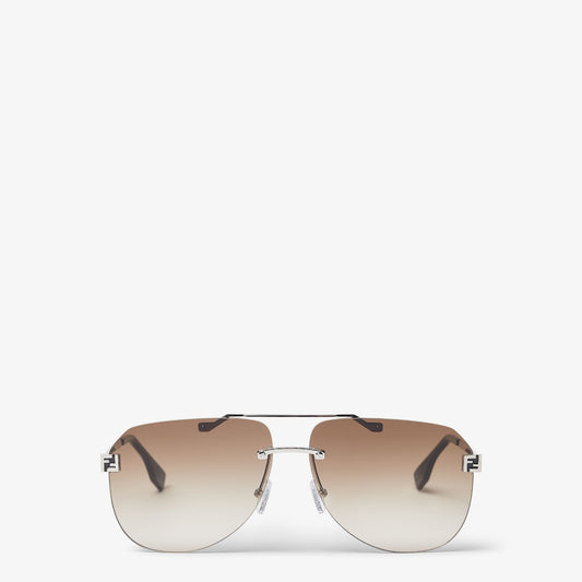Sky Occhiali pilot da sole in metallo color palladio uomo