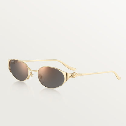 Women's oval Panthère de CT sunglasses with gray lenses and gold-tone finish