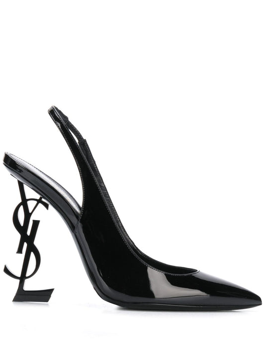 Opyum Slingback-Pumps aus schwarzem Leder, 110 mm