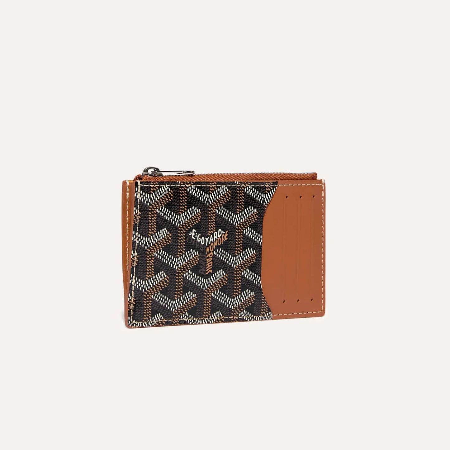 Bourbon zipped card holder Black & Tan