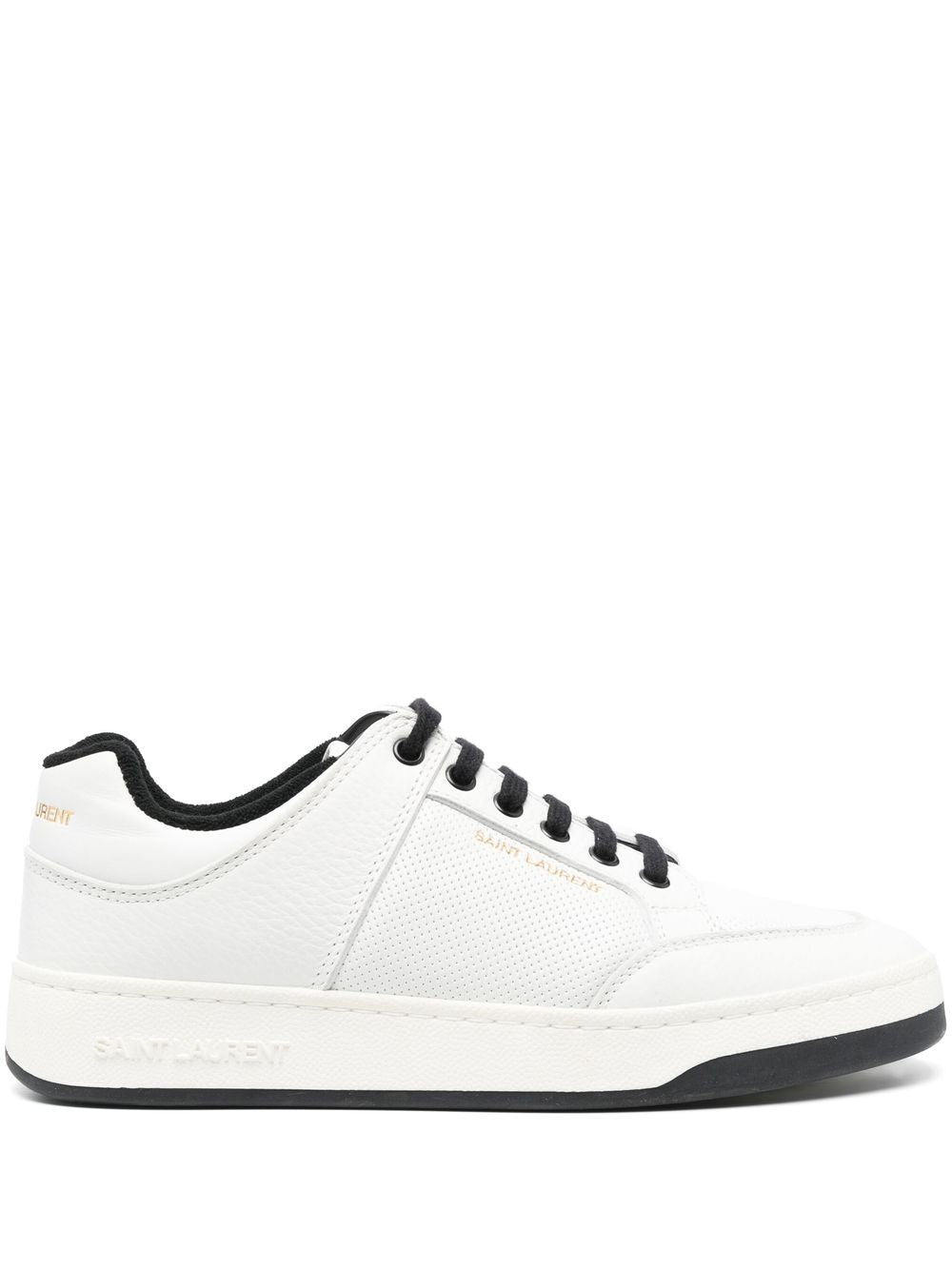 SL/61 black and white low-top sneakers in calf leather