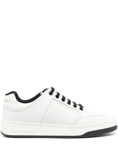 SL/61 black and white low-top sneakers in calf leather