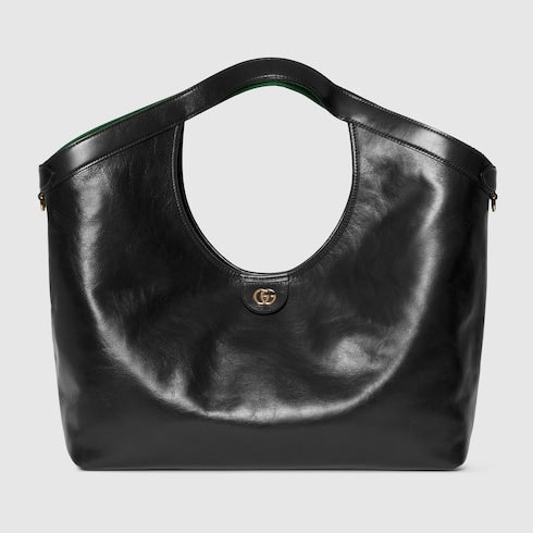 Black GG Giglio small leather shopping bag