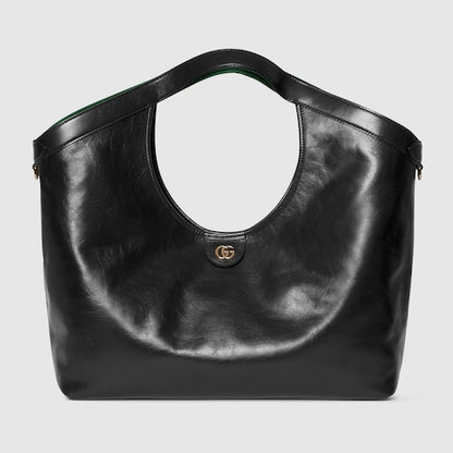 Black GG Giglio small leather shopping bag