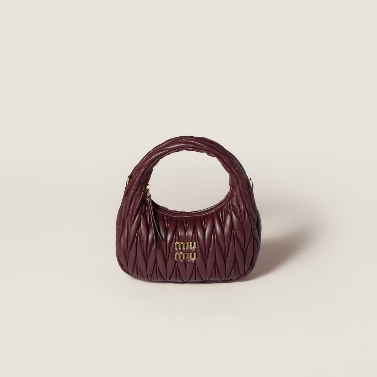Bordeaux quilted nappa leather small Wander hobo bag