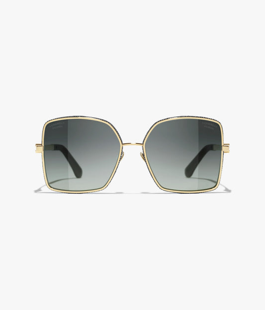 Goldene quadratische Sonnenbrille