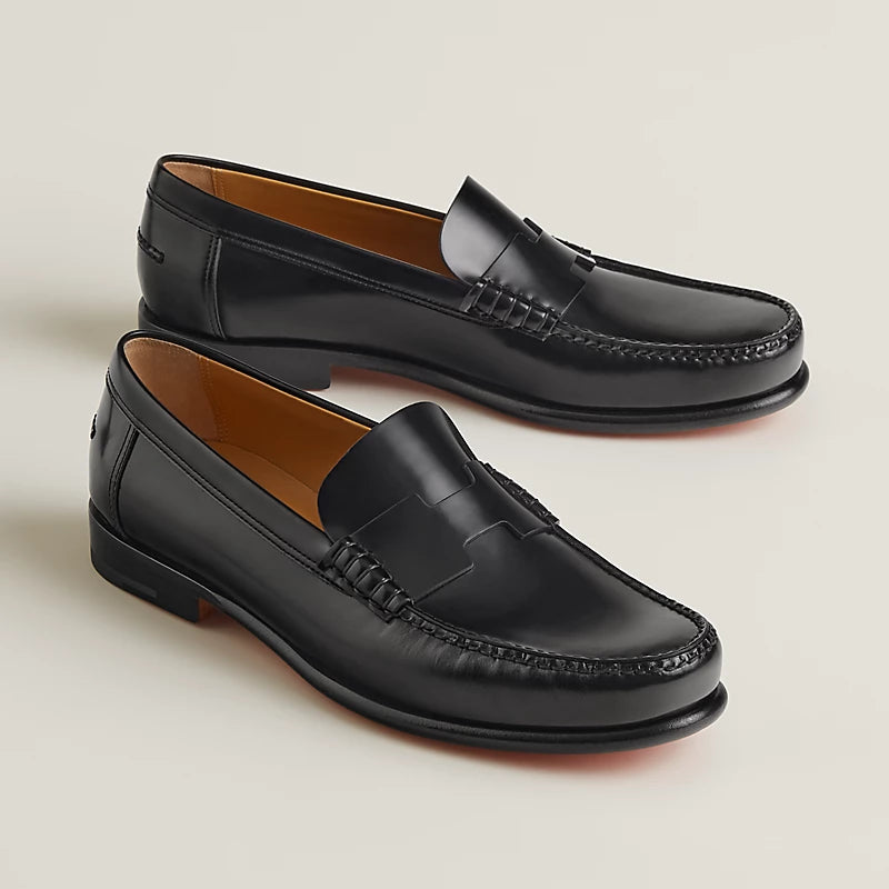 Kennedy black leather loafers