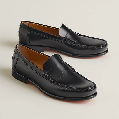 Kennedy black leather loafers