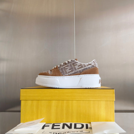 Match Sneakers con plateau in tela FF Fabric Canvas biege