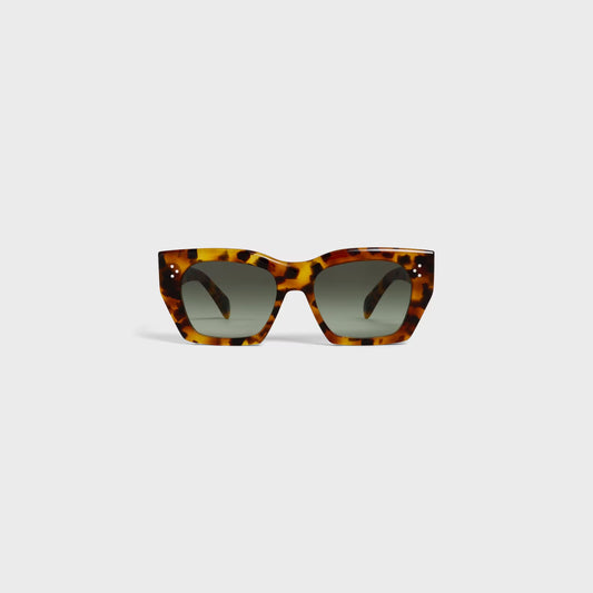 Occhiali da sole cat-eye S342 in acetato avana maculato donna