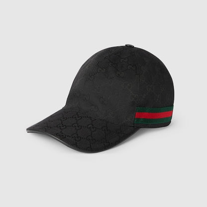 GG fabric baseball cap with black Web