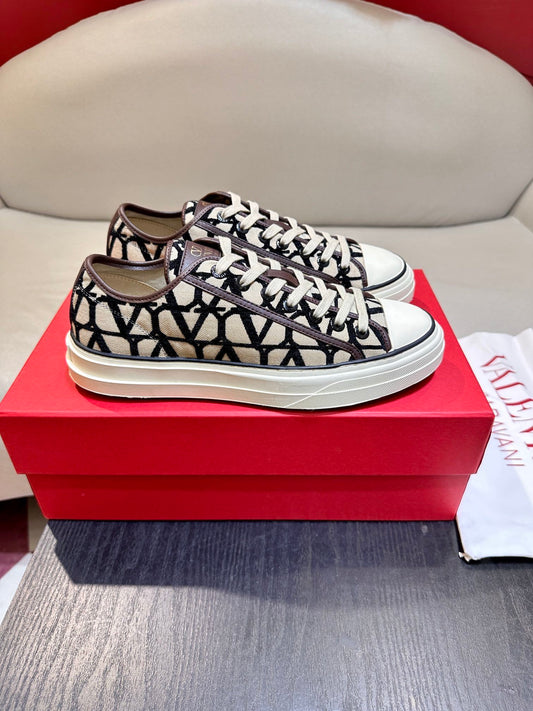 Sneakers basse Toile Iconographe Totaloop Beige / Nero
