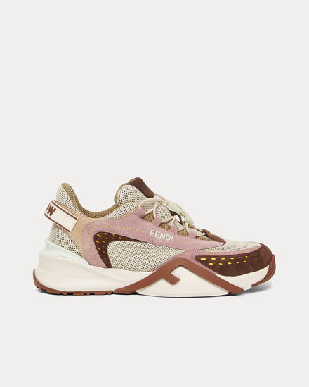 Flow Mesh & Suede Brown Low Top Sneakers