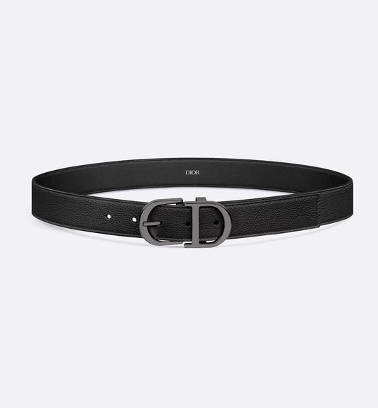 Cintura in pelle di vitello martellata nera 33 mm uomo