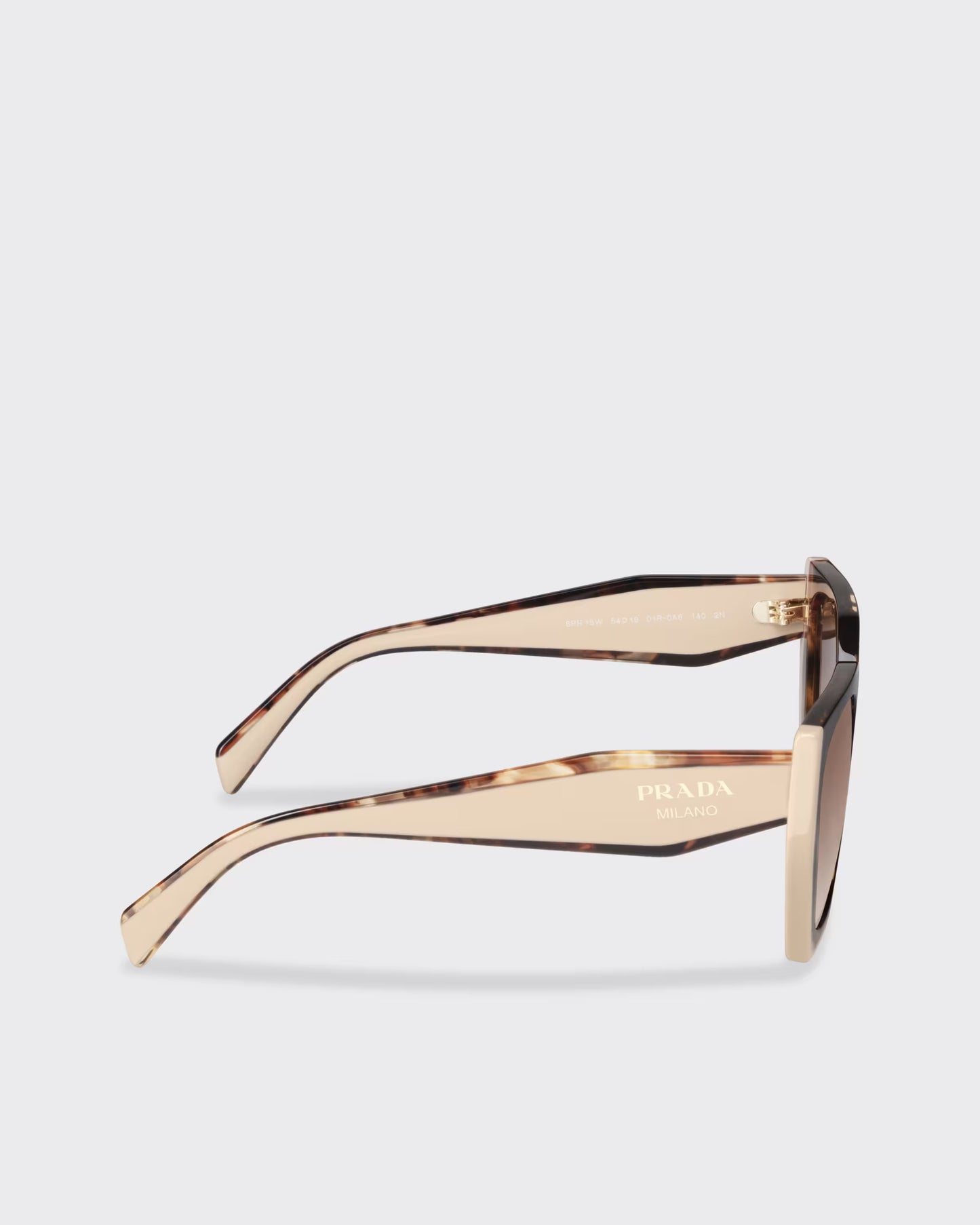 Caramel and powder tortoise shell acetate logo sunglasses