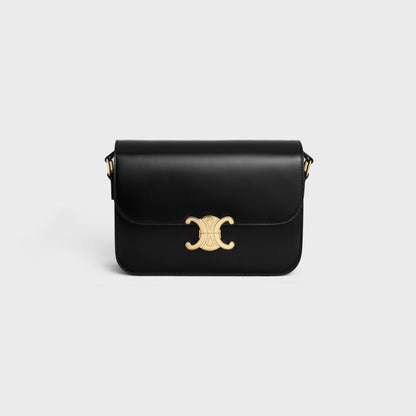 Borsa Teen Triomphe in pelle di vitello lucida Nero