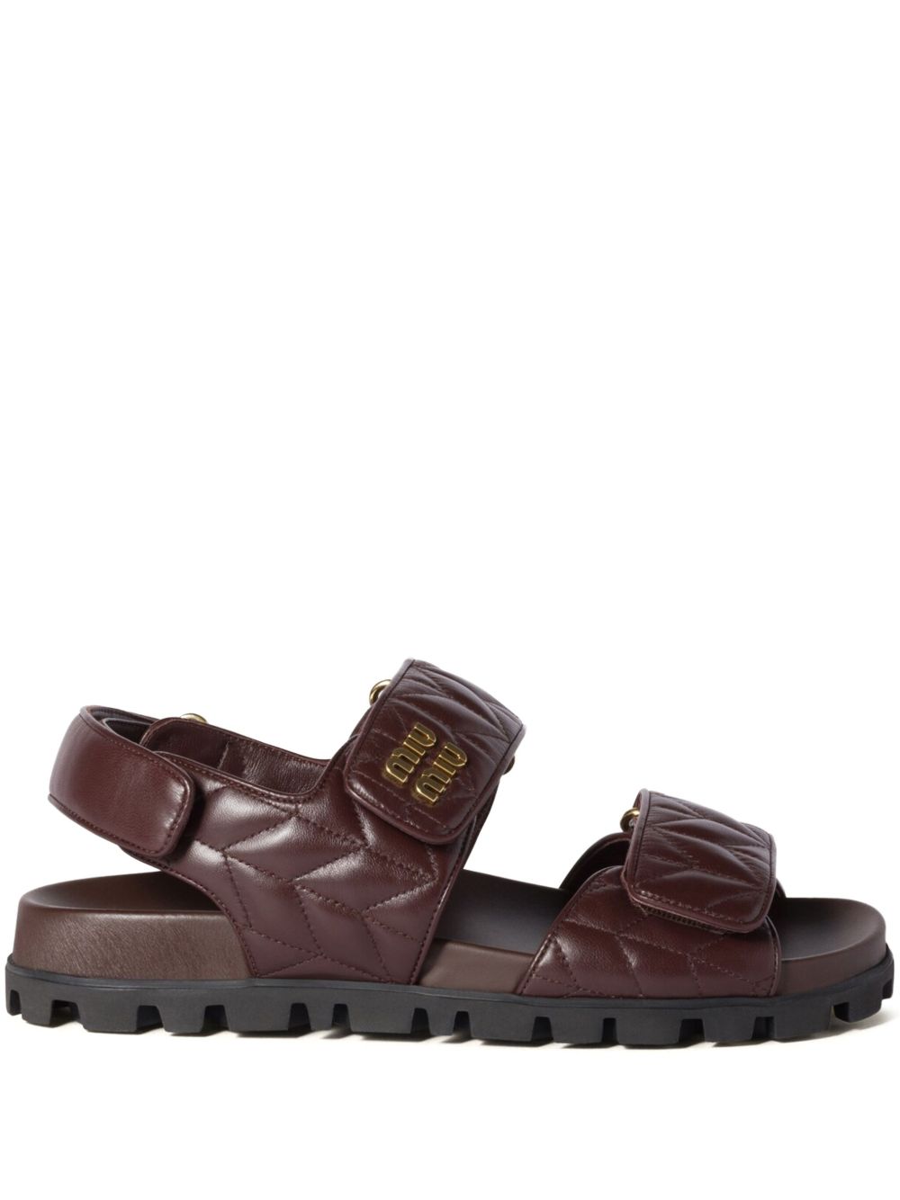 Bordeaux quilted leather sports sandals